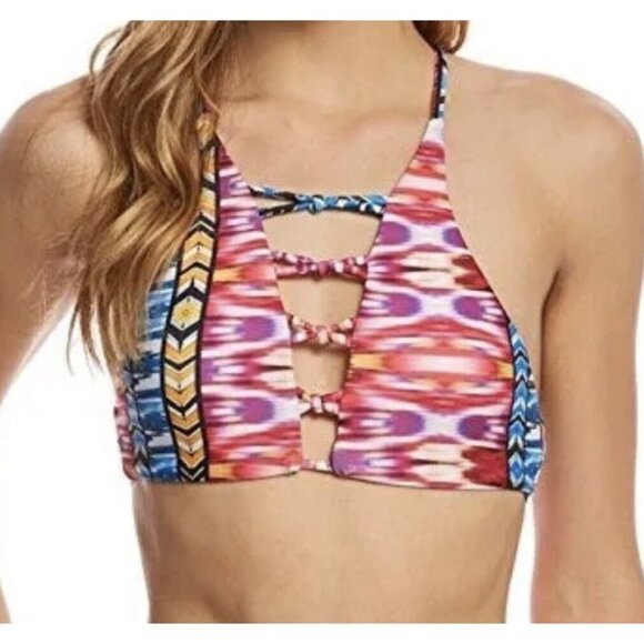 Raisins Other - NWT Raisins Newport High Neck Bra Bikini Swim Top Medium Jrs Around the World M